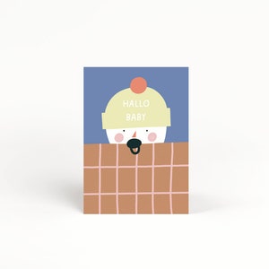 Postkarte - Hallo Baby (blau) / Geburt