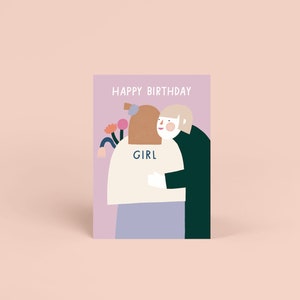 Postkarte - Happy Birthday Girl / Geburtstag