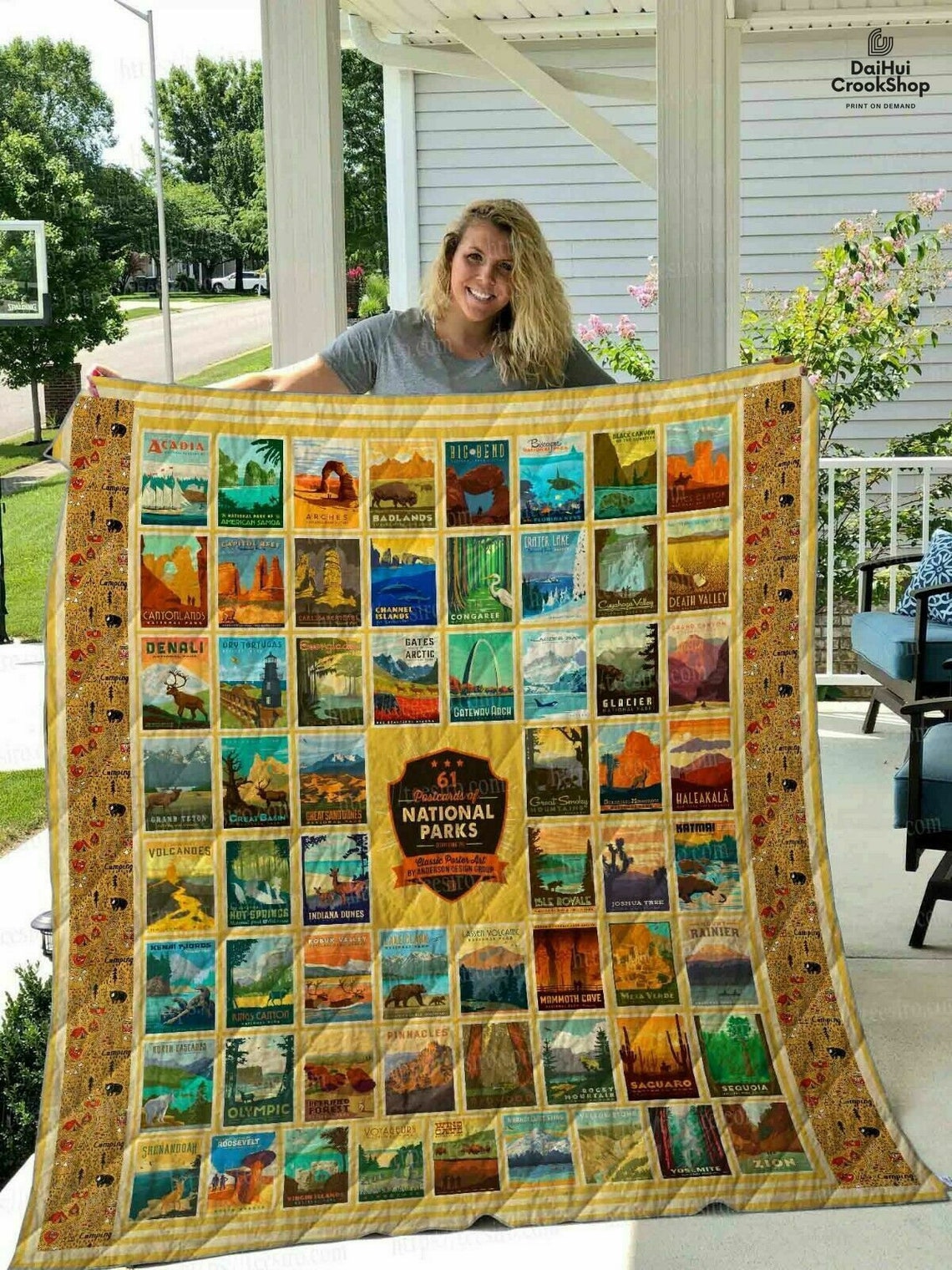 61 American National Parks Quilt Blanket Sofa Bedding Family Etsy