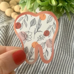 Floral Teeth Dental Sticker|Waterproof| Journals, Water bottle | Dental Hygienist| Dental school| Dental Assistant| Teeth| Education