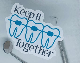 Braces Stickers| Waterproof| Journals, Water bottles | Dentist| Dental Hygienist| Dental school| Dental Assistant| Teeth| Education| Braces