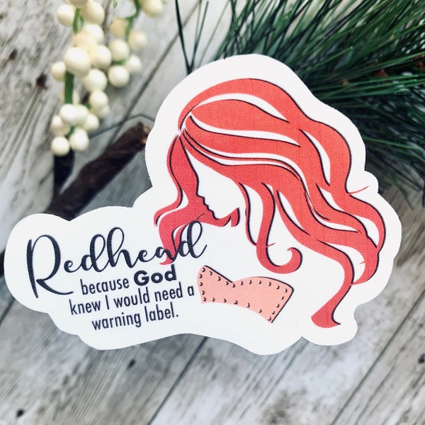 Redhead Stickers, Ginger stickers, Stickers for redheads, stickers for her, stickers for him, stickers for them, sticker gifts