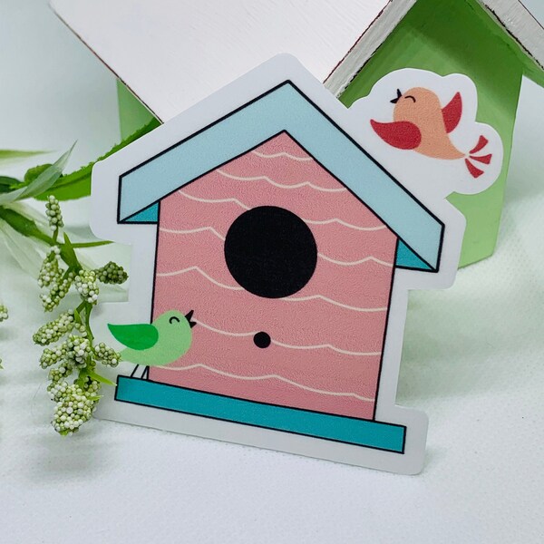 Spring Stickers| Bird house stickers| Bird Sticker| Sticker bundles| Weatherproof/Waterproof| Journal, Water bottle sticker, Planter sticker