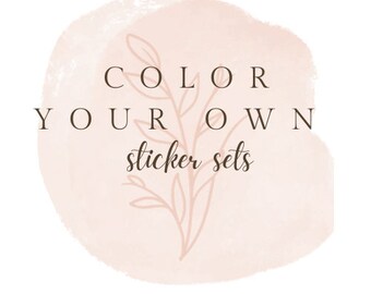 Color Your Own Adult Stickers| Journal stickers, Water Bottle Stickers, Gift Sets, Sticker bundles, Markers, Gel pens, Crayons