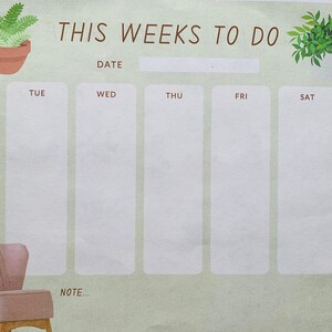 Druckbare Botanische Wochenblätter | Self-Care Tracker| Digitaldrucke| Organisation, Planer, Geschenke für sie, Tagesplaner, Chore Chart