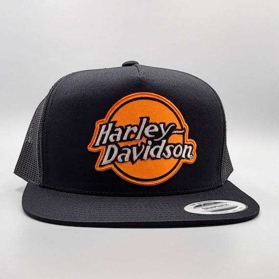Harley-Davidson Trucker Hat, Harley Hat, Hi-Crown Snapback Flatbill Baseball Cap