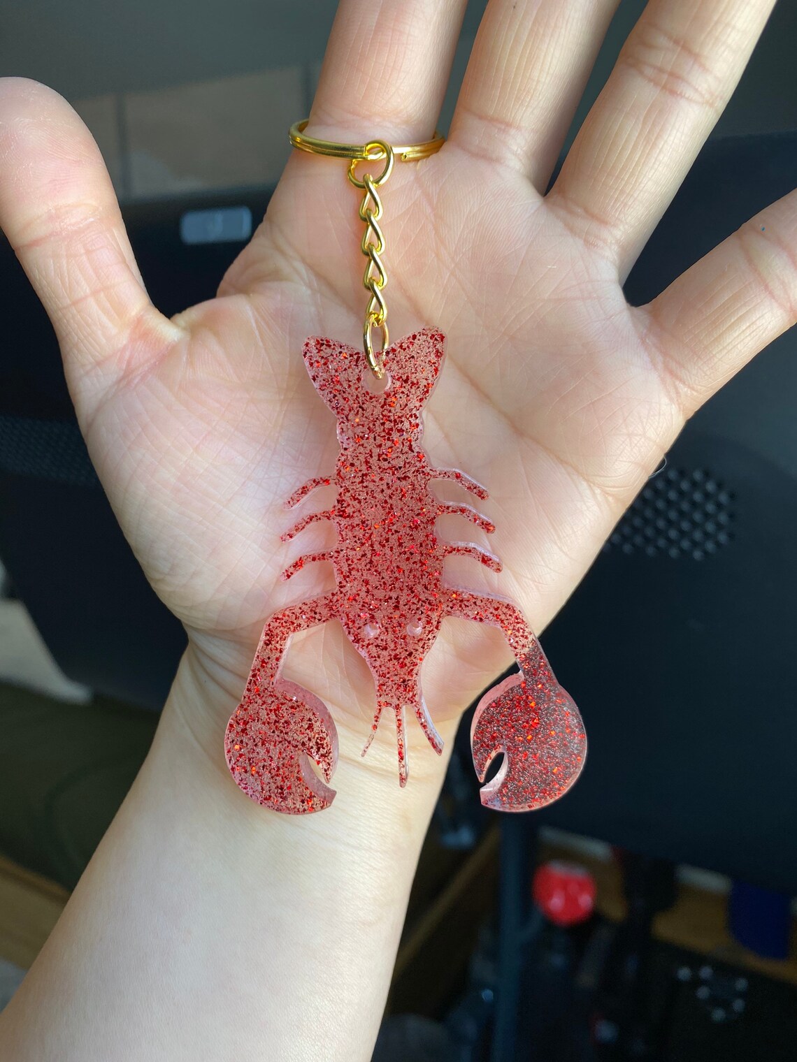 Handmade Lobster Keychain with Glitter Glitter Keychain Etsy