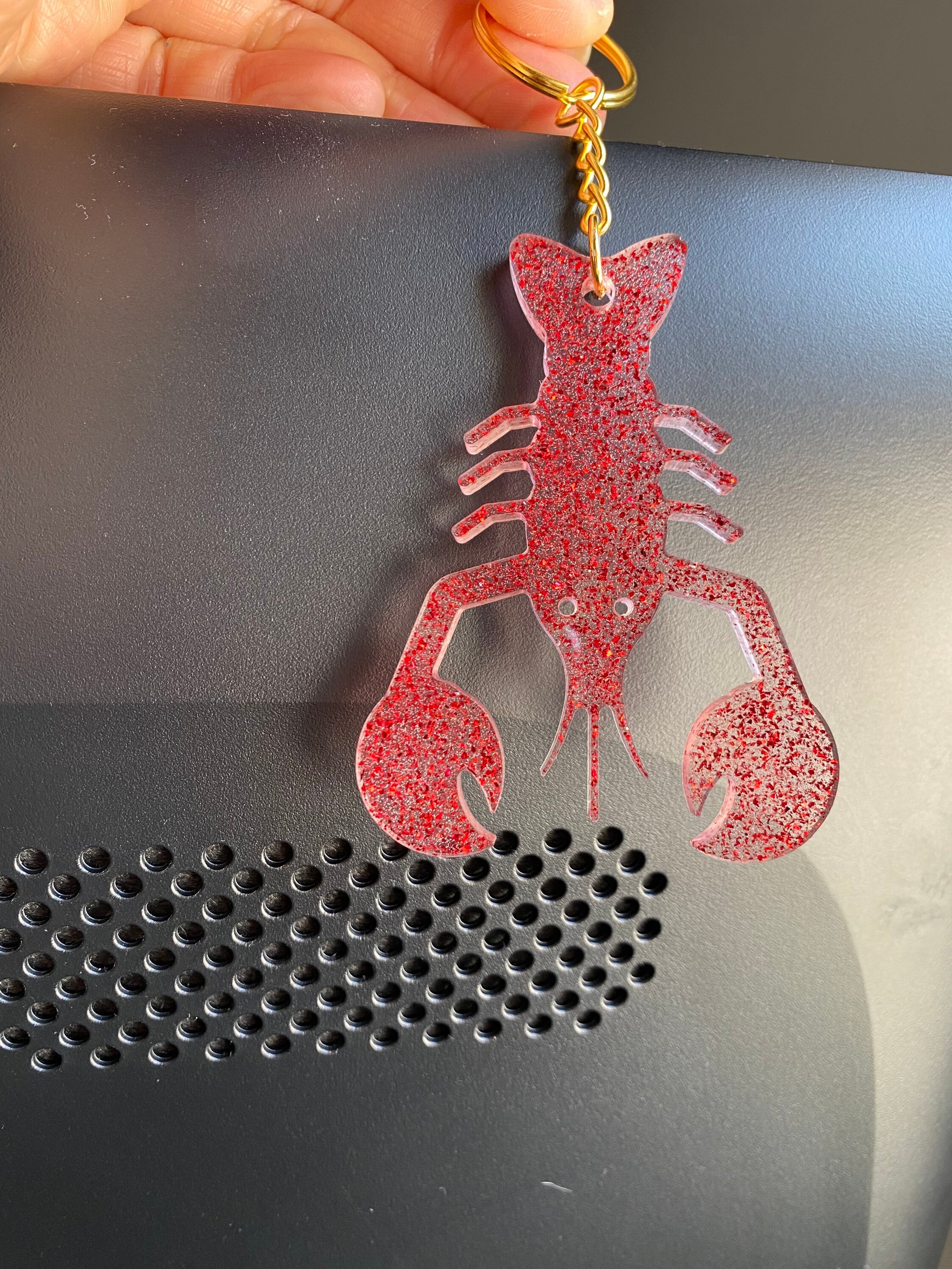 Handmade Lobster Keychain with Glitter Glitter Keychain Etsy