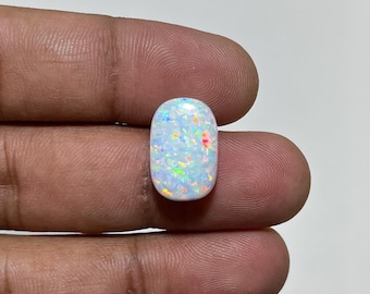 Amazing Quality Fire Play Ethopian Opal Cabochon Cushion Shape Lab Created Loose Gemstones Sizes from 12X17MN for Pendants Jewellery Making
