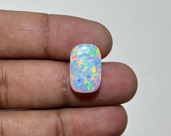 Amazing Quality Fire Play Ethopian Opal Cabochon Cushion Shape Lab Created Loose Gemstones Sizes from 12X19MM for Pendants Jewellery Making