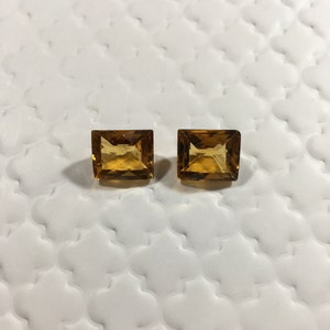 Natural Citrine Gemstone Cushion Pair Faceted Cut Citrine Loose Gemstone jawalry making handmad 11.70 ct Size =10x12x7 mm