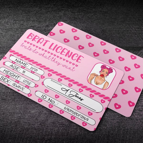 Personalised Brat ID Licence - Perfect for Little Ones, Brats and Age Play Couples