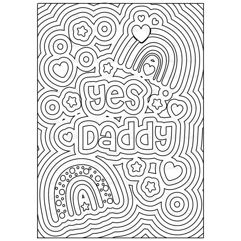 Yes Daddy - Adult Daddy Dom Little Girl (DDLG) Colouring Page - Perfect Gift for Your Little One ...