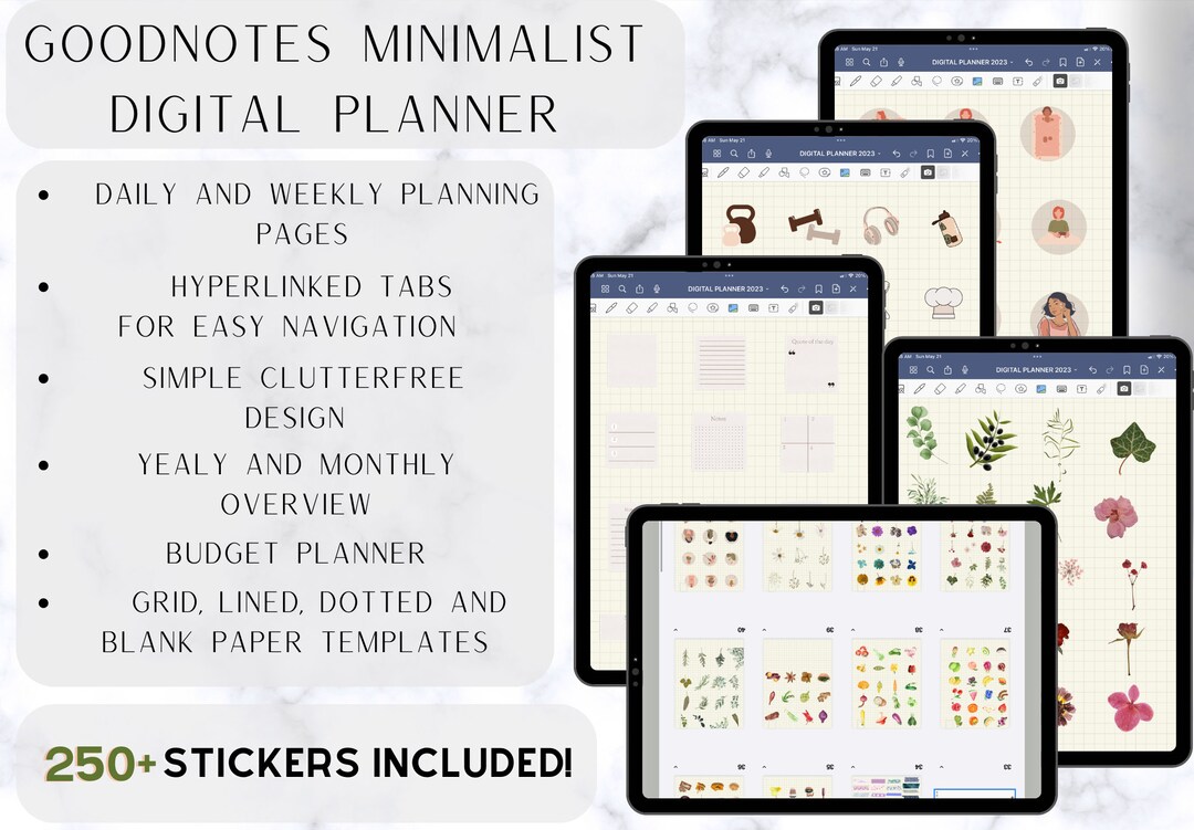 Goodnotes Digital Planner Minimalist Digital Planner Template With