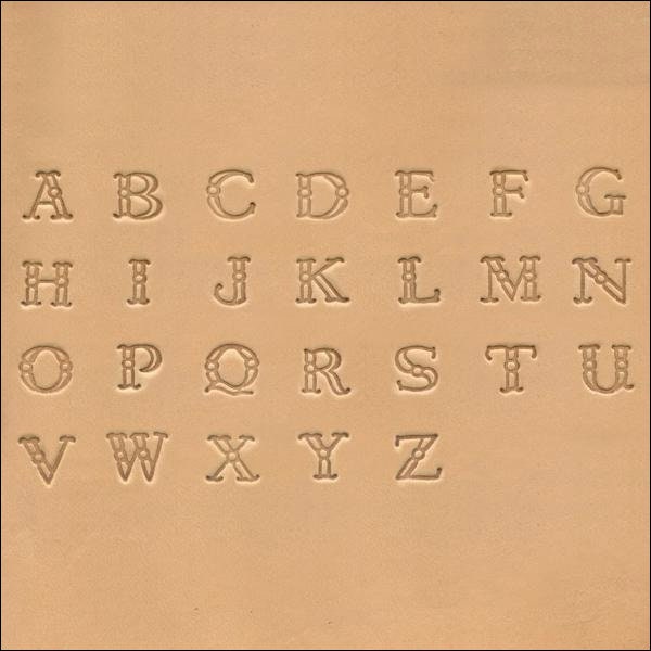 3/8"(9,5mm) Fancy Schrift Alphabet Leder Stempel Set 4907-00