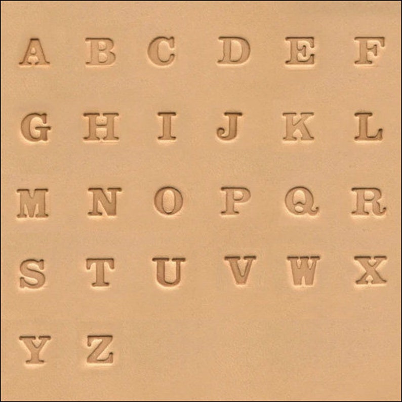 Alphabet Leather Stamp Set Classic Serif Font 1/4 Etsy