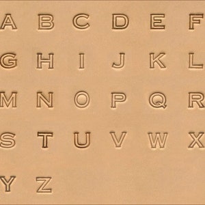 1/4&quot; (6.5mm) Block Outline Font Alphabet Leather Stamp Set 4909-00