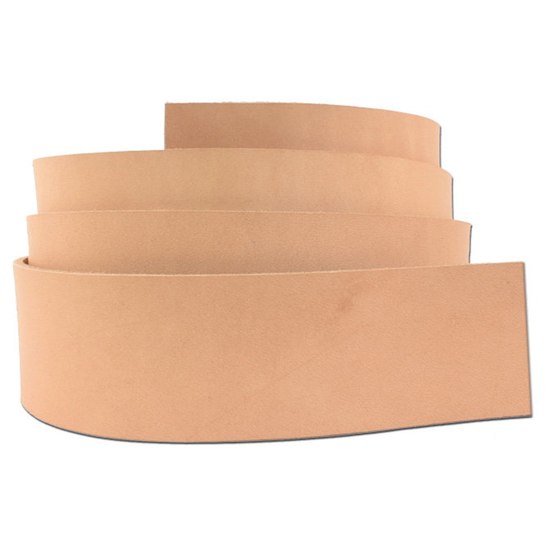 Natural Cowhide Blank Belt Strip Veg-tan Tooling Leather 8-9 Oz. (3.2 ...