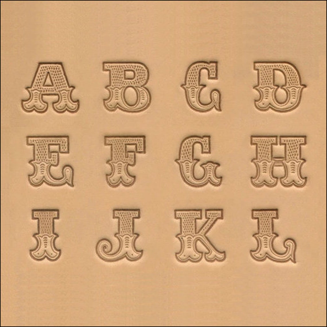 34 19mm Fancy Leather Art Style Alphabet Leather Etsy