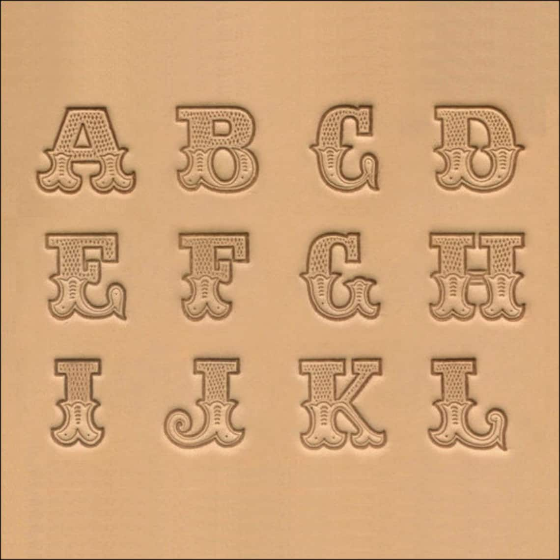 34 19mm Fancy Leather Art Style Alphabet Leather Etsy