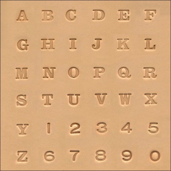 1/4 (6.4mm) Classic Serif Font Alphabet & Number Leather Stamp Set 8134-00