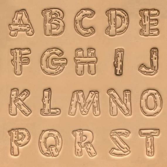 Alphabet Leather Stamp Set Wood Grain/Log Style 3/4 Etsy