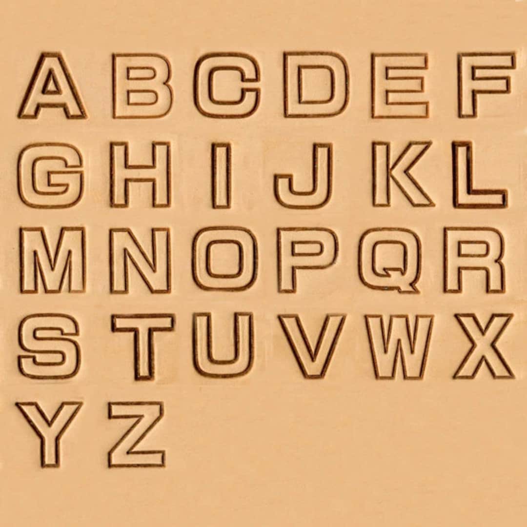 3/4 19mm Block Outline Font Alphabet Leather Stamp Set 8141-00 - Etsy
