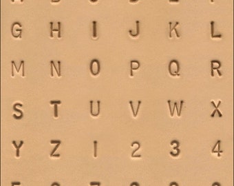 1/4" (6.4mm) Simple Font Alphabet & Number Leather Stamp Set 8137-00