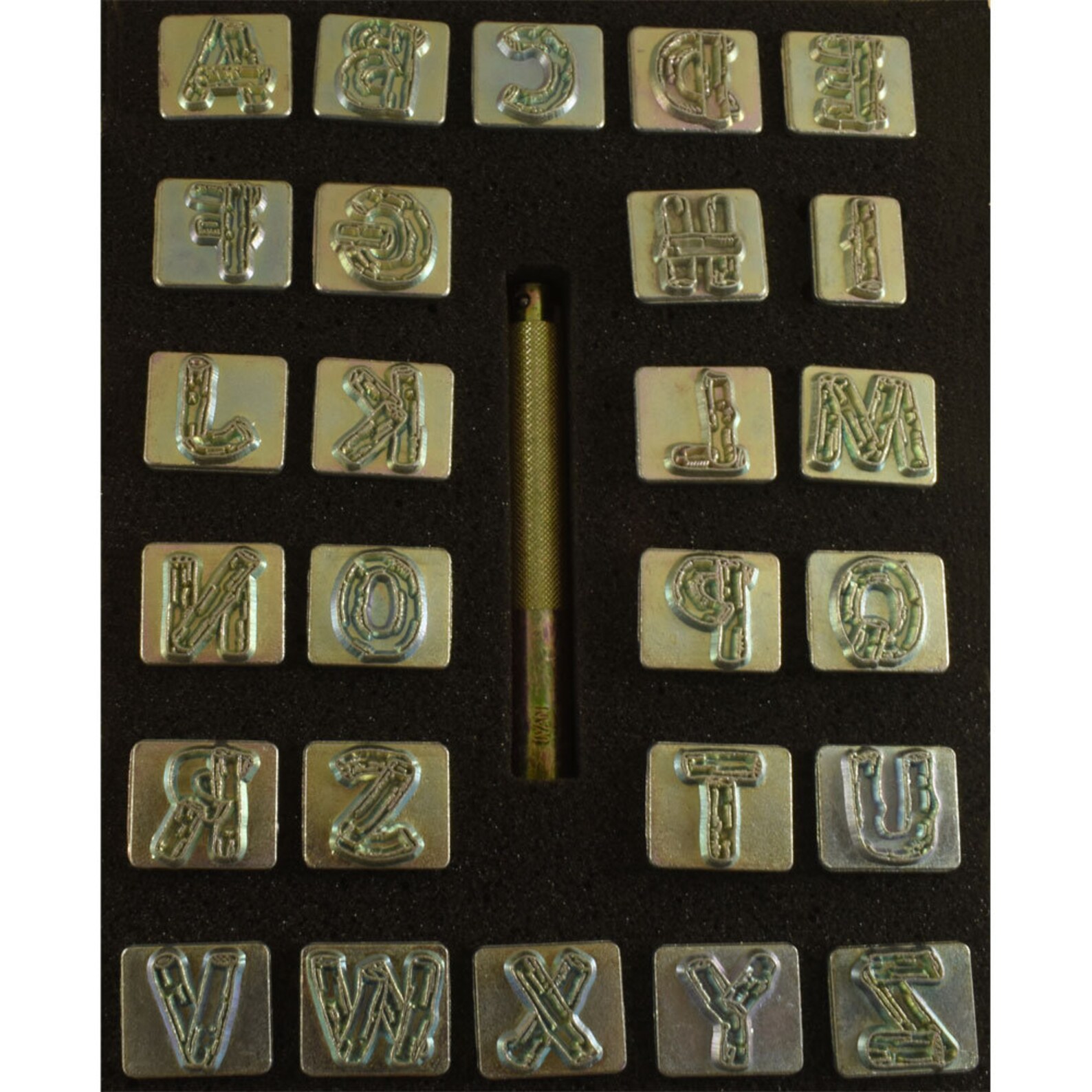 Alphabet Leather Stamp Set Wood Grain/Log Style 3/4 Etsy