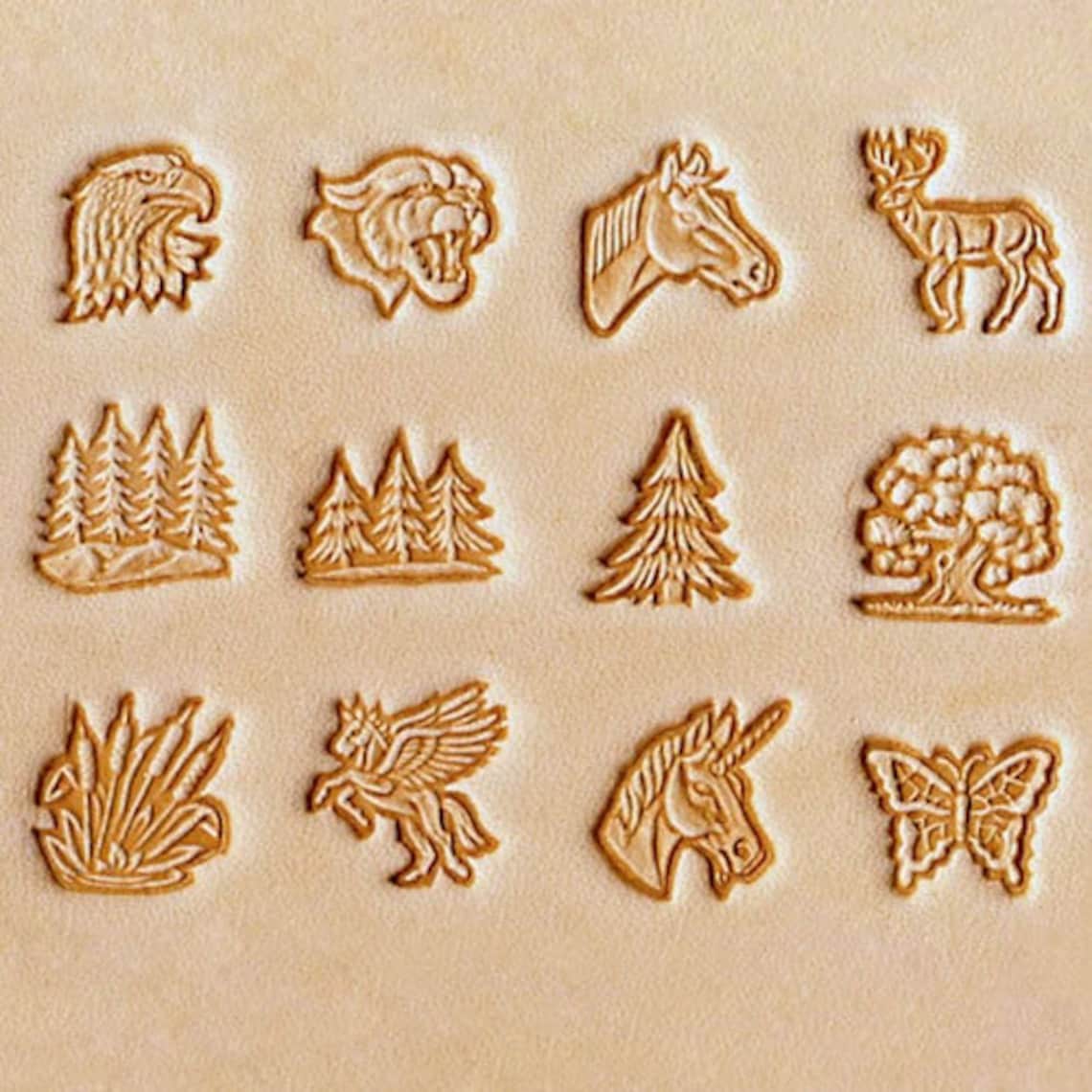 Mini 3D Leather Stamp Set Series 2 1/2 12.7mm Etsy