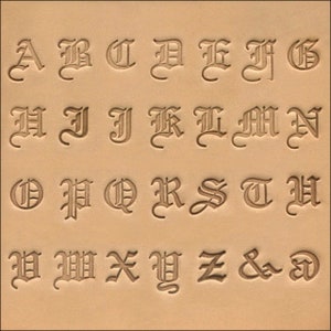 3/4&quot; (19mm) Old English Font Alphabet Leather Stamp Set 8142-00