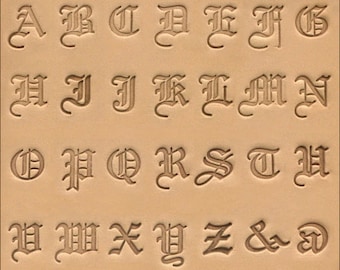 3/4" (19mm) Old English Font Alphabet Leather Stamp Set 8142-00