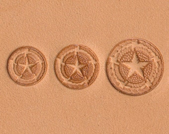 Circle Barbed Wire w/Star 3-Piece Leather Stamp Set E69006