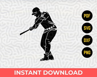 Baseball Player| svg dxf files pdf Best for Cricut many more Silhouette Mugs Invitation png Poster T-shirt
