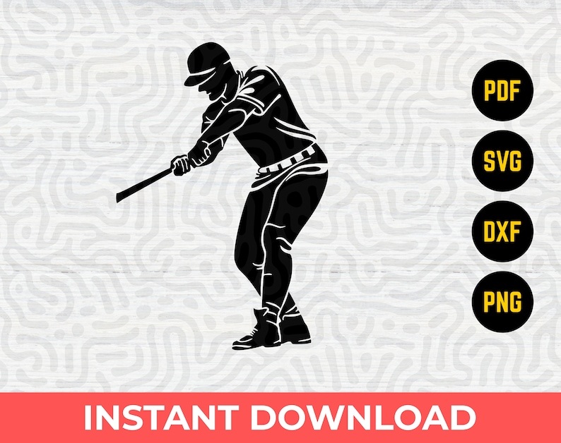 Baseball Player| svg dxf files pdf Best for Cricut many more Silhouette Mugs Invitation png Poster T-shirt