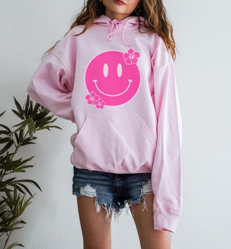 Smiley Face Hoodie VSCO Hoodie Smiley Face Sweatshirt Preppy - Etsy