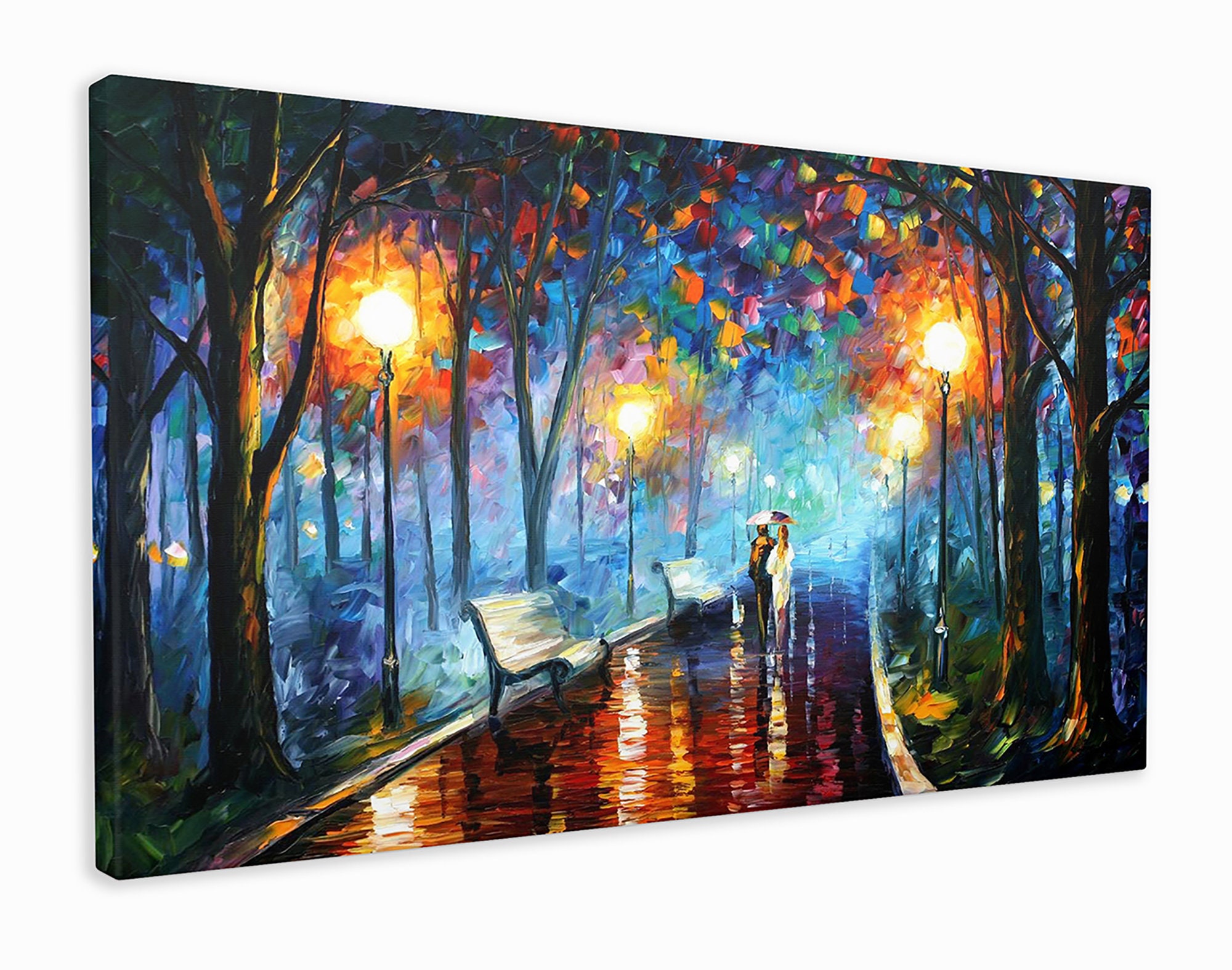 Abstract Rain Canvas Wall Art Framed Print. Varios tamaños Etsy