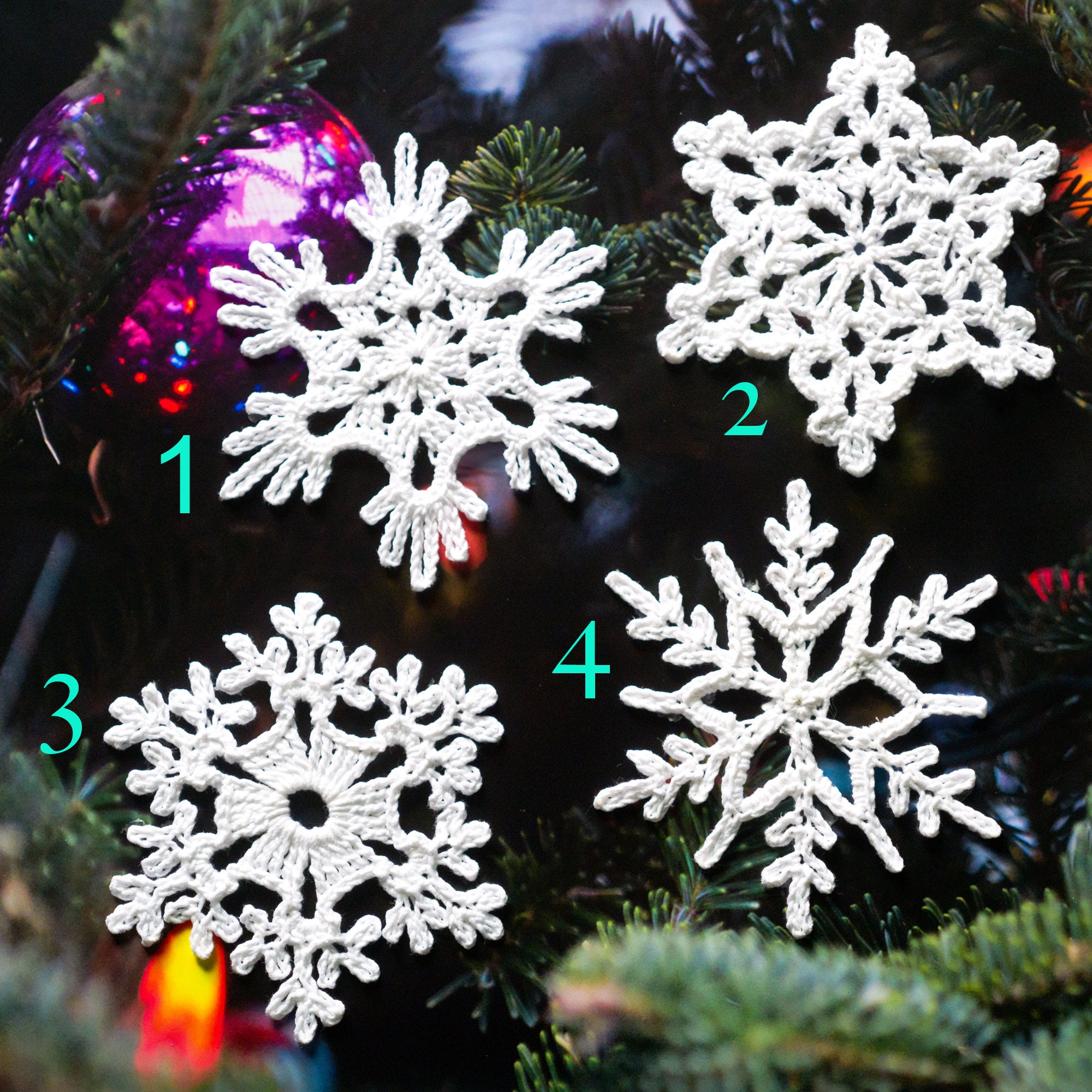 36 Stunning DIY Christmas Tree Decoration Ideas 6 Crochet Snowflakes ornament White winter Christmas Tree decorations…