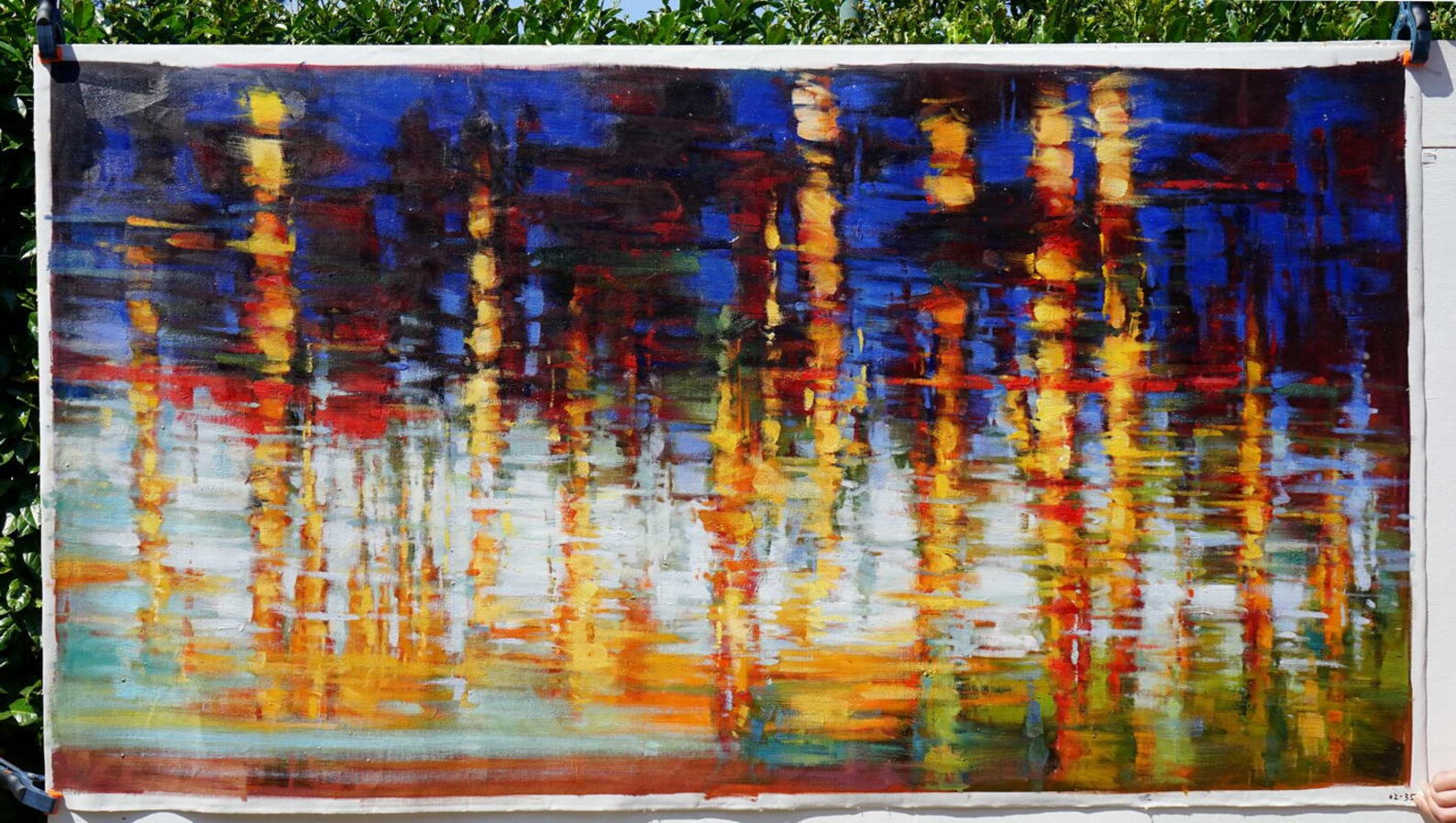 Große gerahmte bunte abstrakte Wand Kunst Pinsel Strich | Etsy