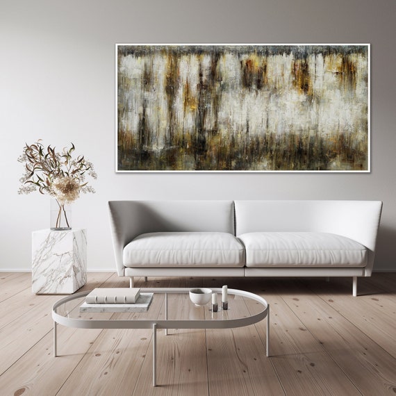 Brown Beige Texture Modern Wall Art Oil Painting on Canvas Etsy