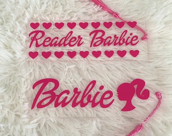 Barbie Bookmark, Reader Barbie Bookmark, Barbie Movie Merch, Bookish, Reader Gift, Pink Bookmark, Pink Gifts, Gifts for Girls, Books