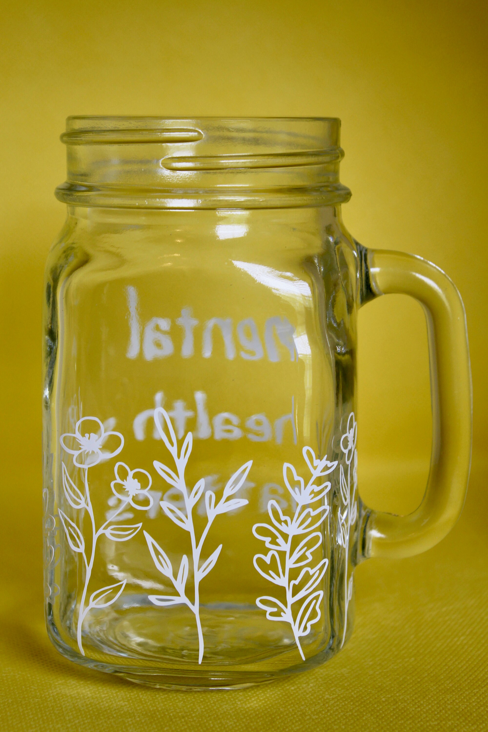 You are Enough Mental Health Matters Glass Mason Jar Mug Etsy.de