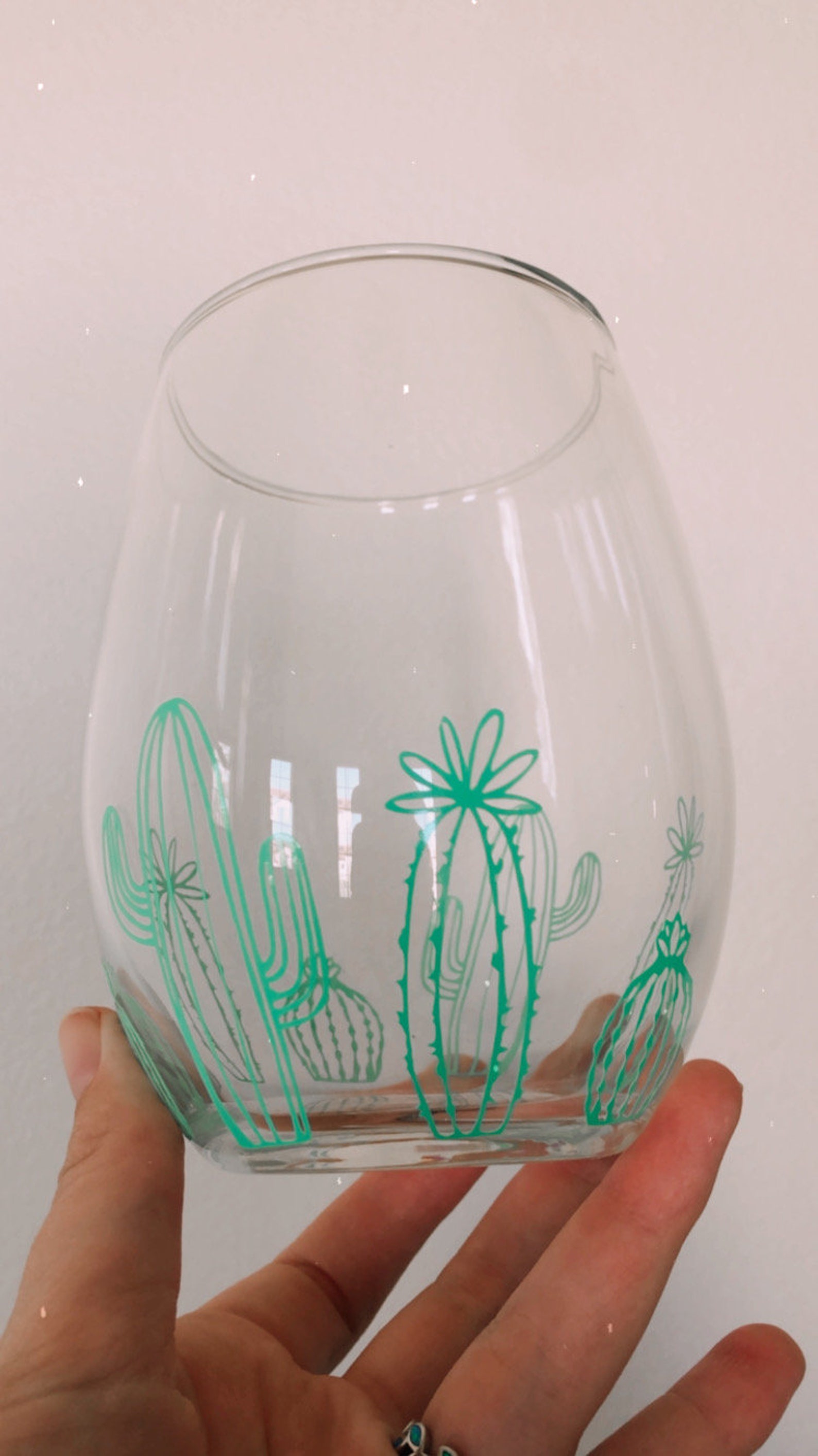 Cactus Wine Glass Cacti Wine Tumbler Plant Lady Wine Etsy