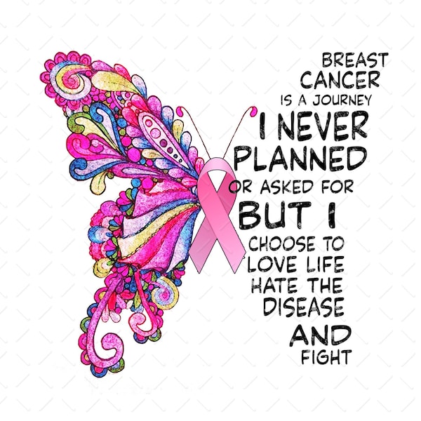 Butterfly Breast Cancer Png, Pink Ribbon Surviving Cancer Png, Breast Cancer Survivor Png, Pink Ribbon Png, Breast Cancer Png, Digital File