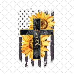 Sunflower Faith Cross Png, Faith Cross Png, Jesus Png, Faith Sunflower Png, Christian Png, Jesus Lover, Faith Png, Instant Download