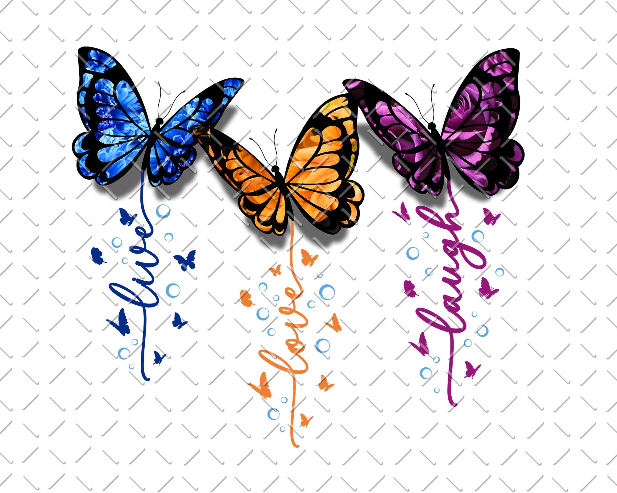 Autocollant Mural Personnalisé 'Live Love Laugh' - Toutes Couleurs - Décoration Maison