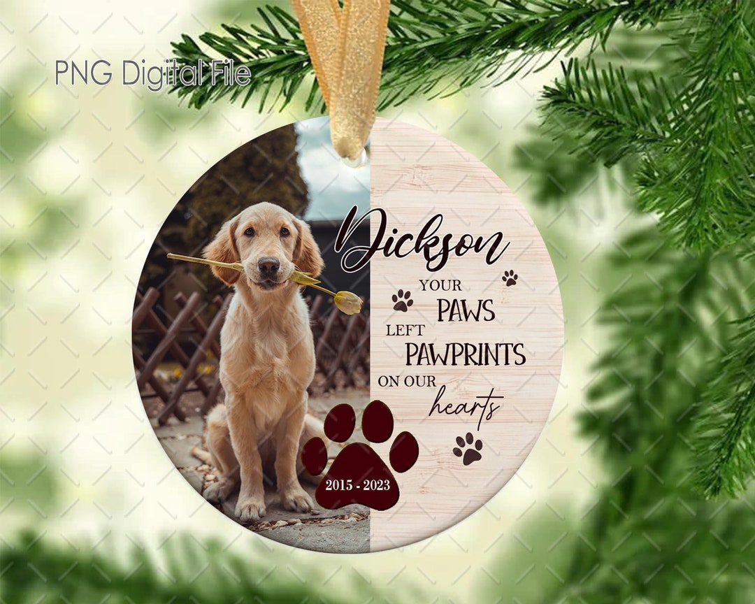 Dog Memorial Photo Ornament PNG With Name, Dog Memorial Ornament Png ...
