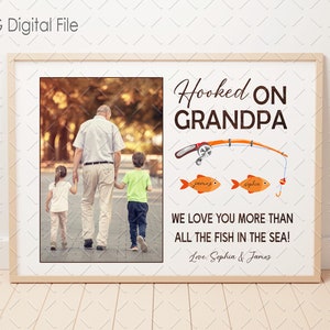 Hooked on Grandpa Png, Father&#39;s Day Png, Grandpa Photo Gift, Gift for Grandpa, Grandpa Birthday Gift, Grandpa Christmas Gift, Grandpa PNG