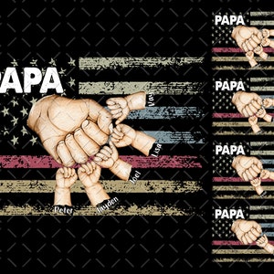Papa Fathers Day Fist Bump Png, Grandpa and Children Png, Papa Fist Bump Png, Papa Kid Names Fist Bump Png, Grandpa Papa Father Pop Gift Png