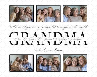 Grandma Photo Collage Png, Mother’s Day Gift For Grandma Png, Grandmother Picture Collage, Grandma Gift Png, PNG File, Instant Download